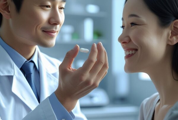 doctor giving a pill